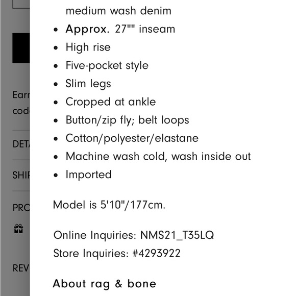 Rag & Bone Nina High-Rise ankle Flare Jeans~Size 30 - Picture 11 of 11